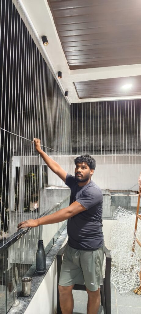 316 Grade SS Invisible Grill Installation Done In OMR By GSA Invisible Grills In Chennai