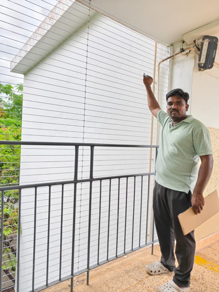 Safety Balcony Invisible Grills Installation Done In Guindy By GSA