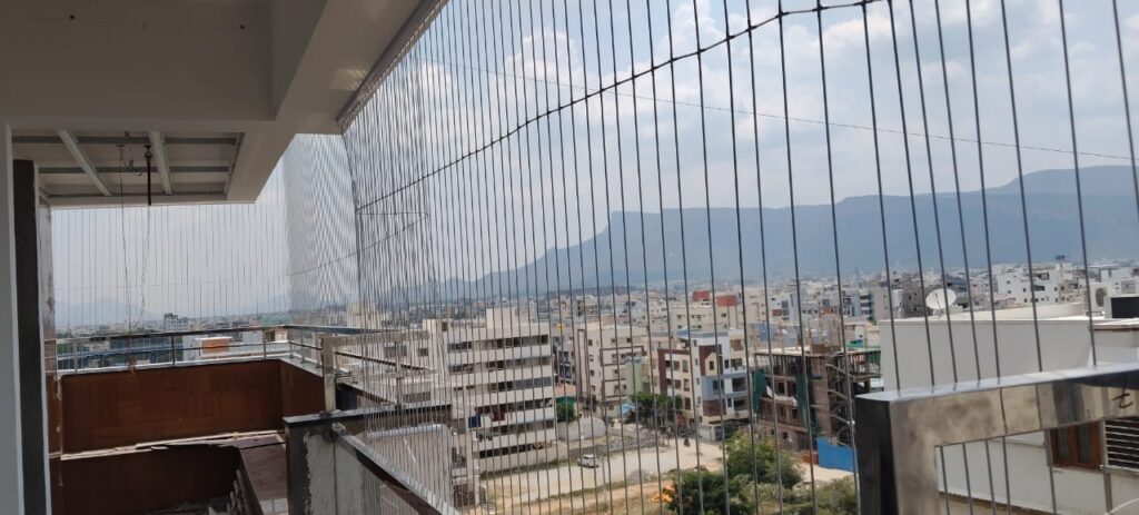 Invisible Grill for Balcony Installation Done In Chennai